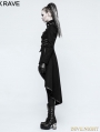 Black Gothic Military Uniform Worsted Long Coat for Women