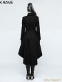 Black Gothic Military Uniform Worsted Long Coat for Women