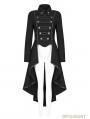 Black Gothic Military Uniform Worsted Long Coat for Women