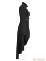 Black Gothic Military Uniform Worsted Long Coat for Women