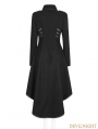 Black Gothic Military Uniform Worsted Long Coat for Women