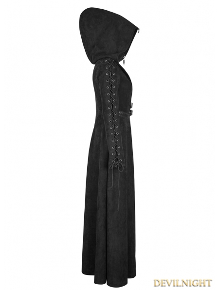 Black Gothic Dark Angel Long Coat for Women - Devilnight.co.uk