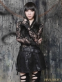 Black Gothic Sexy Semitransparent Lace Shirt for Women