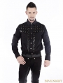 Black Gothic Punk Long Sleeves Blouse for Men