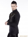 Black Gothic Punk Long Sleeves Blouse for Men