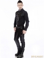 Black Gothic Punk Long Sleeves Blouse for Men