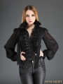 Black Palace Style Chiffon Blouse for Women