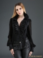 Black Palace Style Chiffon Blouse for Women