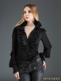 Black Palace Style Chiffon Blouse for Women