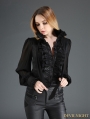 Black Palace Style Chiffon Blouse for Women