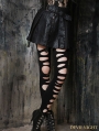 Black Gothic High-Waist PU Leather Short Skirt