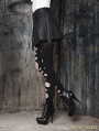 Black Gothic High-Waist PU Leather Short Skirt