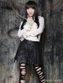 Black Gothic High-Waist PU Leather Short Skirt