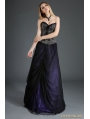 Black and Purple Organza Gothic Long Skirt