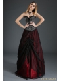 Black and Red Organza Gothic Long Skirt