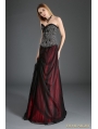 Black and Red Organza Gothic Long Skirt