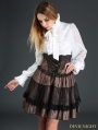 Coffee Stripe Steampunk High-Waist Short Skirt