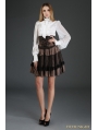 Coffee Stripe Steampunk High-Waist Short Skirt