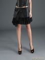 Black Steampunk Short PU Skirt with Pocket Bag