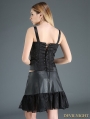 Black Steampunk Short PU Skirt with Pocket Bag