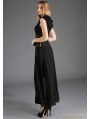 Black Gothic Lace Sleeveless Long Hoodie Outfit for Women