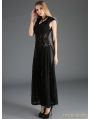 Black Gothic Lace Sleeveless Long Hoodie Outfit for Women