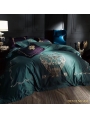 Green Gothic Vintage Palace Embroidery Comforter Set