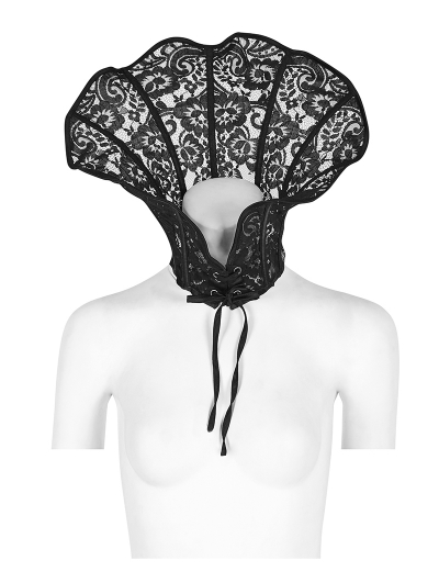 Black Gothic Queen Positioning Lace Scarf