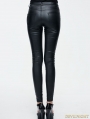 Black Simple Gothic PU Leather Legging for Women