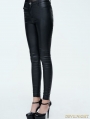 Black Simple Gothic PU Leather Legging for Women