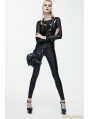 Black Simple Gothic PU Leather Legging for Women