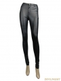 Black Simple Gothic PU Leather Legging for Women