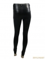 Black Gothic Flower Hollow-Out Legging for Women