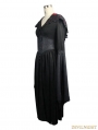 Black Romantic Gothic Vampire Style Hooded Dress