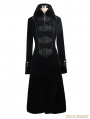 Black Velvet Chinese Knot Gothic Vintage Long Jacket for Women