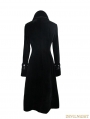 Black Velvet Chinese Knot Gothic Vintage Long Jacket for Women