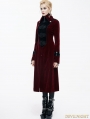 Red Velvet Chinese Knot Gothic Vintage Long Jacket for Women