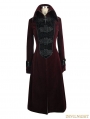 Red Velvet Chinese Knot Gothic Vintage Long Jacket for Women