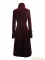 Red Velvet Chinese Knot Gothic Vintage Long Jacket for Women
