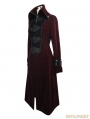 Red Velvet Chinese Knot Gothic Vintage Long Jacket for Women