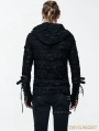 Black Gothic Hole Hooded Long Sleeves Shirt for Men