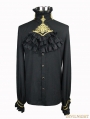 Black Gothic Vintage Palace Style Blouse with Bowtie for Men