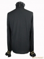 Black Gothic Vintage Palace Style Blouse with Bowtie for Men