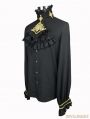 Black Gothic Vintage Palace Style Blouse with Bowtie for Men