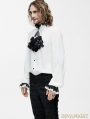 White Gothic Vintage Palace Style Blouse with Bowtie for Men