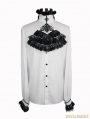 White Gothic Vintage Palace Style Blouse with Bowtie for Men