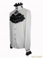 White Gothic Vintage Palace Style Blouse with Bowtie for Men