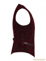 Red Gothic Printing Vintage Pattern Vest for Men 