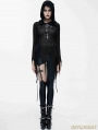 Black Gothic Punk PU Leather Cross Legging for Women