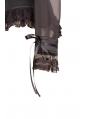 Black Sheer Long Sleeves Ruffle Gothic Blouse for Women